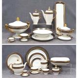 21  - Magnificent ( One Hundred Forty Four ) Piece  19th Century Cobalt and Gilt Decorated.