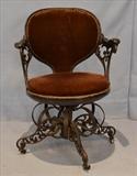 25  - Victorian cast iron spring chair in original condition, no damage with 8 springs, ca. 1870, 32 in. T, 24 in. W, 18 in. D.