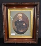 30  - Robert E. Lee print in excellent condition, frame made of walnut, 26 x 23.