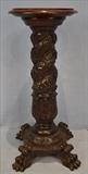 67  - Carved mahogany pedestal, R.J. Horner, has original finish, 37 in. T, 15 in. D, ca. 1880.