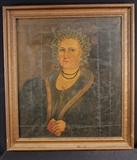 125  - Oil on canvas of Antebellum lady, portrait of L.R. King, born 1780, drawn and painted by G.D. Yang, ca. 1836, 37 x 33.