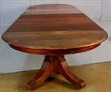 126  - Mahogany federal banquet table, 6 two foot leaves with case, 30 in. T, 16 ft. 3 in. ca. 1840, needs restoration.