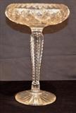 138  - Large brilliant cut glass compote, 10 in. T, 7 in. Dia.