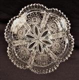 148  - Brilliant cut glass rare pattern bowl, heavy cut, 3 in. T, 6 in. D.