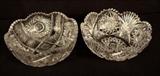 154  - Two heavily cut glass bowls, 4 in. T, 8 in. D.