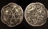 155  - Two cut glass relish dishes, 2 in. T, 11 in. L, 5 in. W.