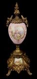 156  - Hand painted sevres urns in excellent condition
