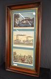 165  - Walnut Victorian frame with 3 Currier and Ives prints, Mississippi Steamboat, 42 x 22.