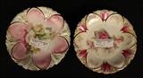 169  - Two pieces, R.S Prussia plates with pink flowers, 9 in. R.