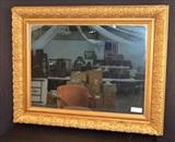 168  - Large gold Victorian frame in good condition with mirror, 31 x 39.