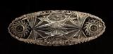 184a - Brilliant cut glass relish tray, 2 in. T, 13 in. L, 4 in. D.