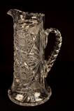 186  - Brilliant cut glass pitcher, 9 in. T, 5 in. W