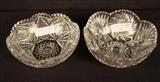 204- Two large cut glass bowls, 4 in. T, 8in. D.