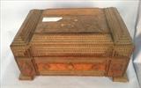 217a - Tramp art box, 7 in. T, 15 in. W, 10 in. D