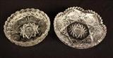 205  - Two cut glass trays.