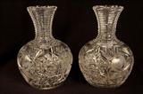 246  - Pair of brilliant cut glass carafes, 8 in. T.