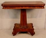 259  - Mahogany empire game table, 30 in. T, 36 in. W, 18 in. D.