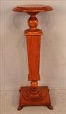 257  - Walnut Victorian pedestal, 37 in. T, 14 in. D.