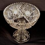 265  - Brilliant cut glass compote, 7 in. T, 7 in. D.
