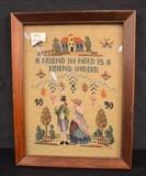 269  - Victorian sampler, ca. 1890, 14 x 11.