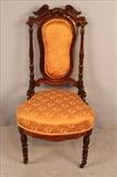 279  - Walnut Victorian slipper chair, 37 in. T, 19 in. W, 18 in. D.