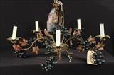 305  - Brass light fixture with grapes, 16 in. T.