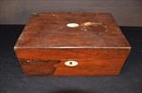 316  - Wooden dresser box with ivory lock, 4 in. t, 10 in. W, 7 in. D.