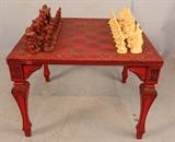 288 - Crusades chess set, 17 in. t, 24 in. Sq.