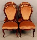 286 - Set of 4 rosewood laminated belter chairs, shell back, 36 in. T, 18 in. W, 18 in. D