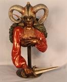 309 - Decorative bronze of Mardi Gras, 28 in. T, 15 in. w.