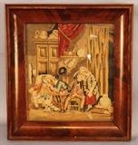 289 - Petit point of pub scene, English, ca. 1830, 17 x 19.