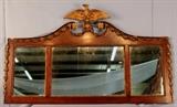 345 - Mahogany Federal 3 section mirror with eagle crest, 35 in. T, 59 in. W
