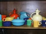 A small portion of our extensive Fiesta ware collection which we have for sale.