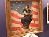 1943 framed and signed oil on canvas "Rosie the Riveter".