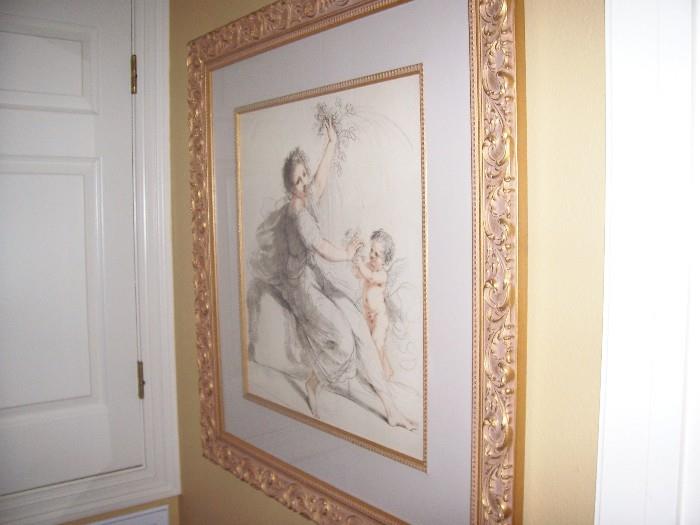 One of many examples of quality framed decorator art in this sale - we have lots of nice pieces....