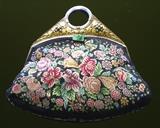 Large Petit Point Purse with Vermeil  & Jeweled Handle
