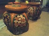 Pierced and Glazed Ceramic Garden Pedestals 