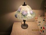 signed Glynda Turley reverse painted shade 