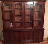 Large antique carved wood display case