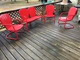50's metal chairs with glider