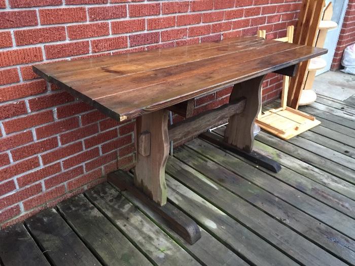 Pine outdoor potting table