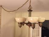 Copper and brass chandelier