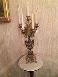 Marble and ormolu candelabra
