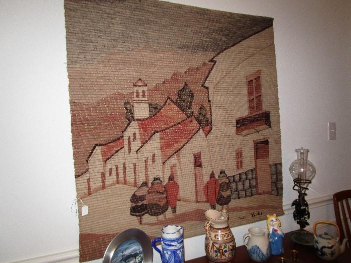 Hand woven tapestry by YURI.  