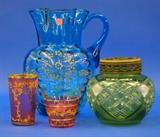 Enameled and Cut Glass