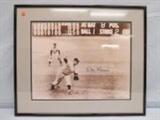 1956 Don Larson Autographed World Series Perfect Game Photograph. Larson is famous for being the only pitcher to throw a perfect game in the World Series. -JSA Certificate
