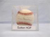 Autographed Dan Sutton Hall of Fame Baseball