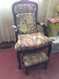 There are four of these chair & footstool sets.