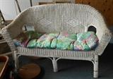 Wicker porch love seat
