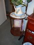 Wash stand.  Bowl and Pitcher